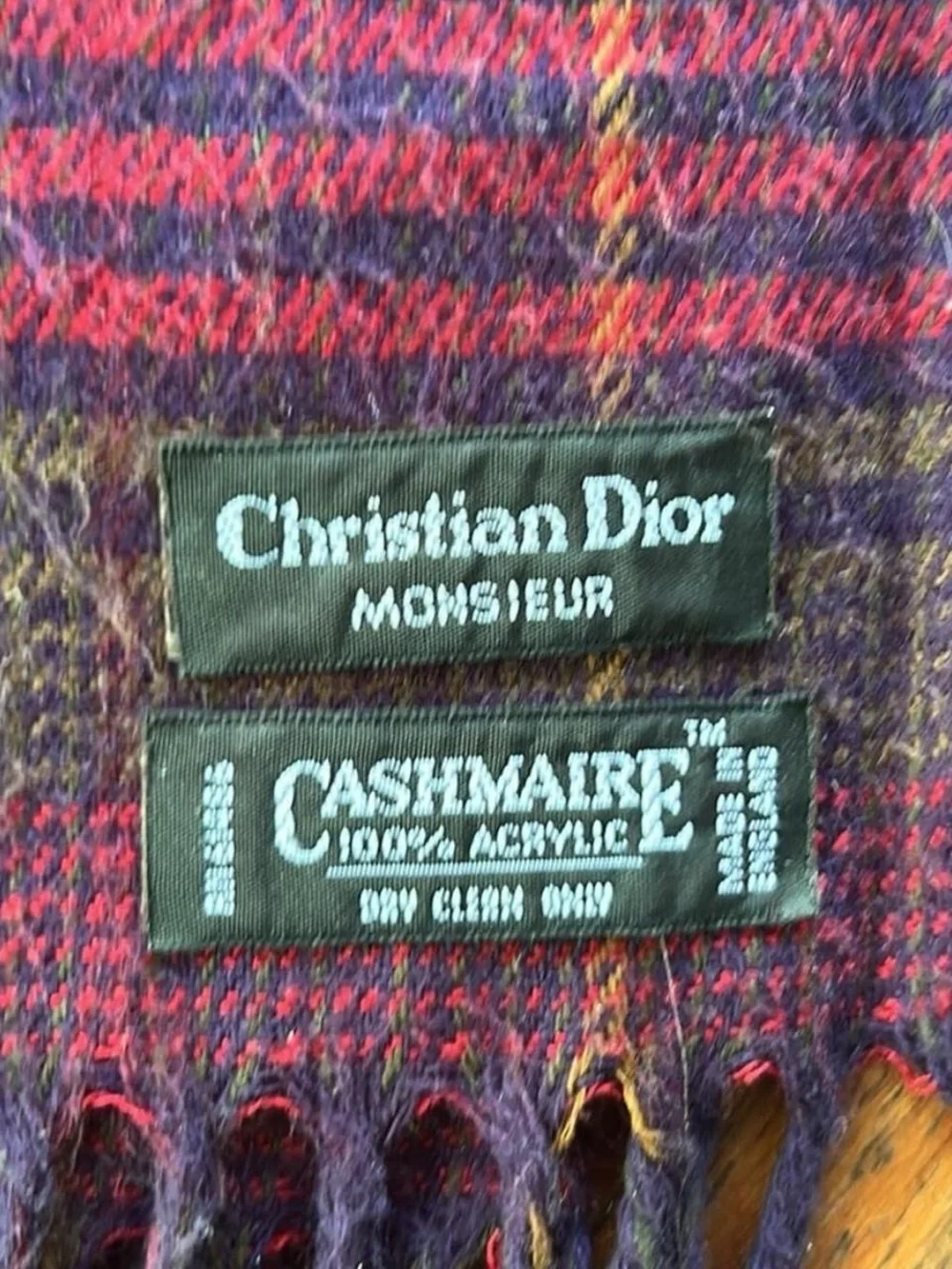 Christian Dior Monsieur Made in England Men's Plaid Scarf
